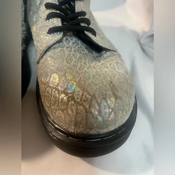 Dr. MARTENS 1460 PASCAL SNAKE METALLIC SUEDE BOOTS 5 w/3 g - Picture 6 of 16